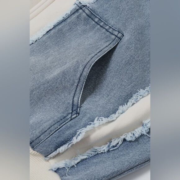 Denim Patchwork Hoodie - Picture 5 of 8